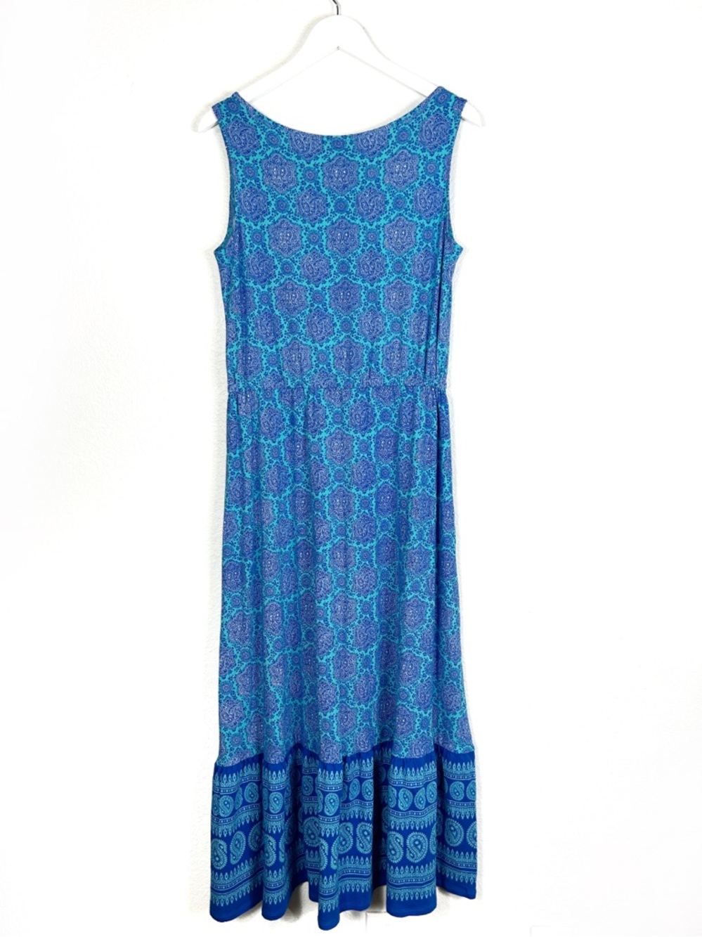 NWT Talbots maxi paisley print blue dress size M medium NEW - Picture 3 of 8
